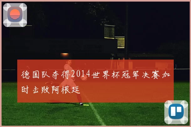 德国队夺得2014世界杯冠军决赛加时击败阿根廷